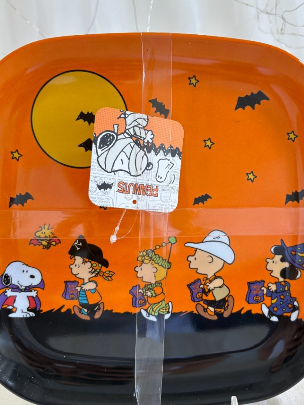 PEANUTS Charlie Brown and Gang Set of 4 Halloween Square Melamine Plates 10" NEW - Picture 3 of 3